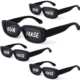 4 Óculos Sua Frase Retro Black Festa Balada Evento Anos 80 em Oferta na Shopee