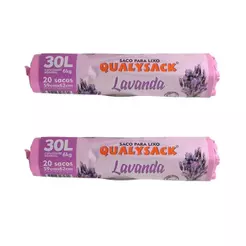 Kit 2 Saco de Lixo Aroma Lavanda 20 Unidades - 30 Litros