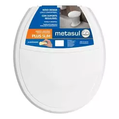 Assento Sanitário Almofadado Básico Plus Slim Branco Metasul | ENVIO RÁPIDO