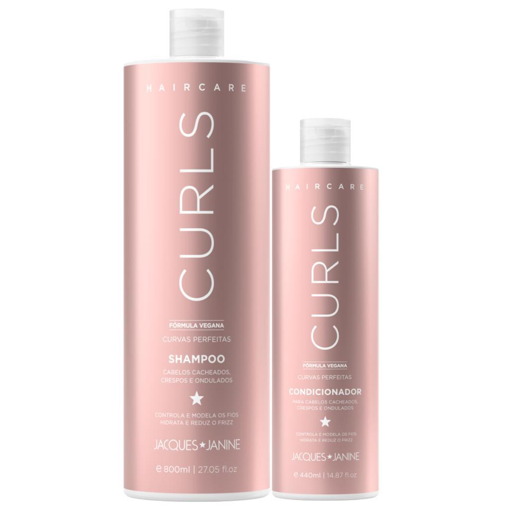 Kit Jacques Janine Hair Care Curls Shampoo 800ml + Condicionador 440ml em Oferta na Shopee