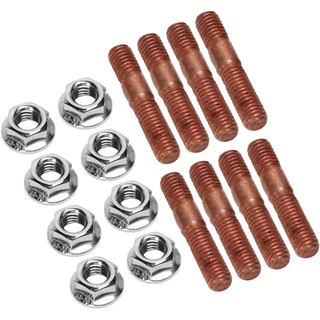 Kit de parafusos de turbocompressor com rosca, 8 peças, parafusos e porcas para coletor de escape M8×1,25, kit de ferrag