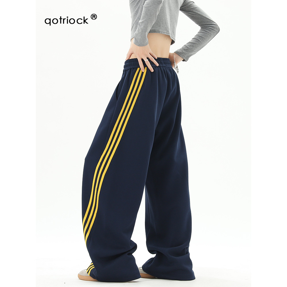 Três barras hiphop esportes Sweatpants das mulheres dos homens outono americano pesado tamanho grande calças esportivas 