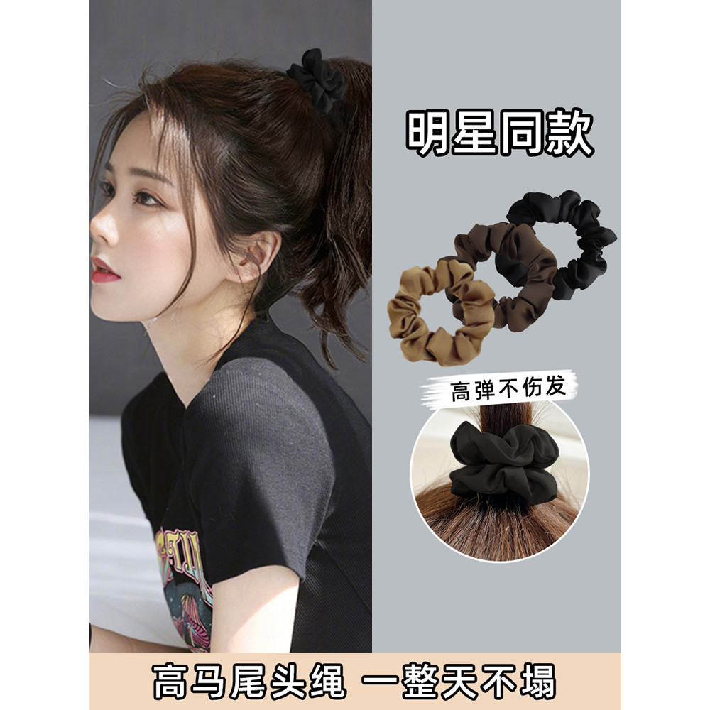 Pequeno anel de cabelo elástico cabeça corda feminina high-End elegante estilo ocidental cabeça flor rabo de cavalo alto