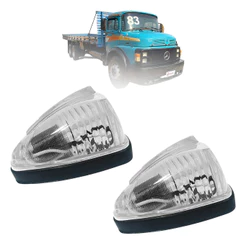 Kit 2 Lanterna Teto Coruja Mb 1313 1513 1524 2019 2213 608 708 Corujinha Cristal Caminhão