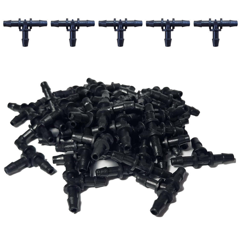 Kit 30 Conector Te 4mm P/ Microtubo Irrigação Jardim Horta - Alta Resistência e Instalação Fácil
