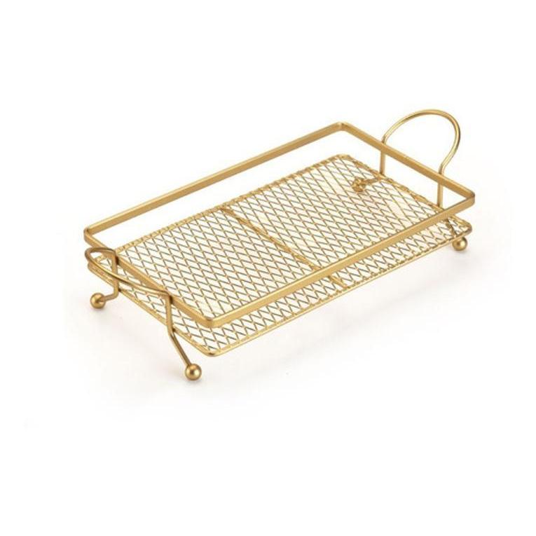 Bandeja De Bancada 37 X 18Cm Dourado Fosco Arthi