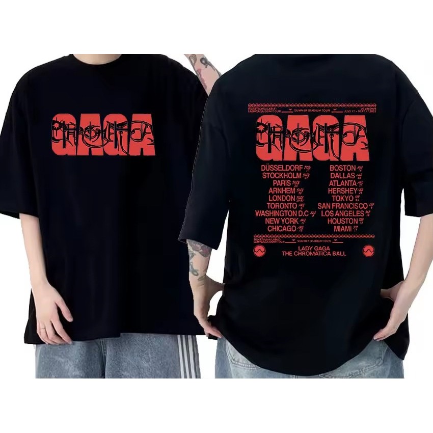 Camiseta Premium em Algodão Puro Camiseta Basica e OVERSIZED Lady Gaga Chromatica World Tour Mayhen Pop Unissex