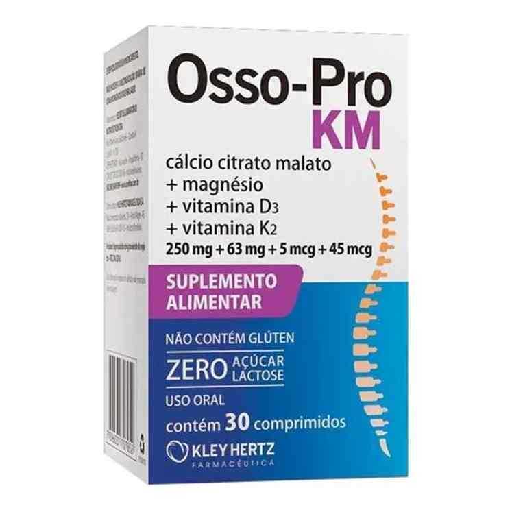 Osso-Pro Km Cálcio Citrato Malato + Magnésio + Vitamina D3 E K 30 comprimidos