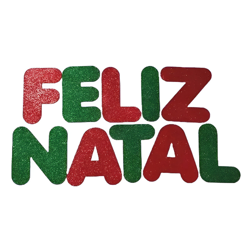 Faixa Feliz Natal Glitter  13 Cm Decoração Natalina