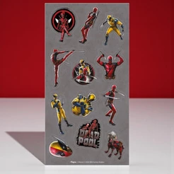 Adesivo Decorativo - Deadpool e Wolverine - 12 unidades - Disney Original - Rizzo