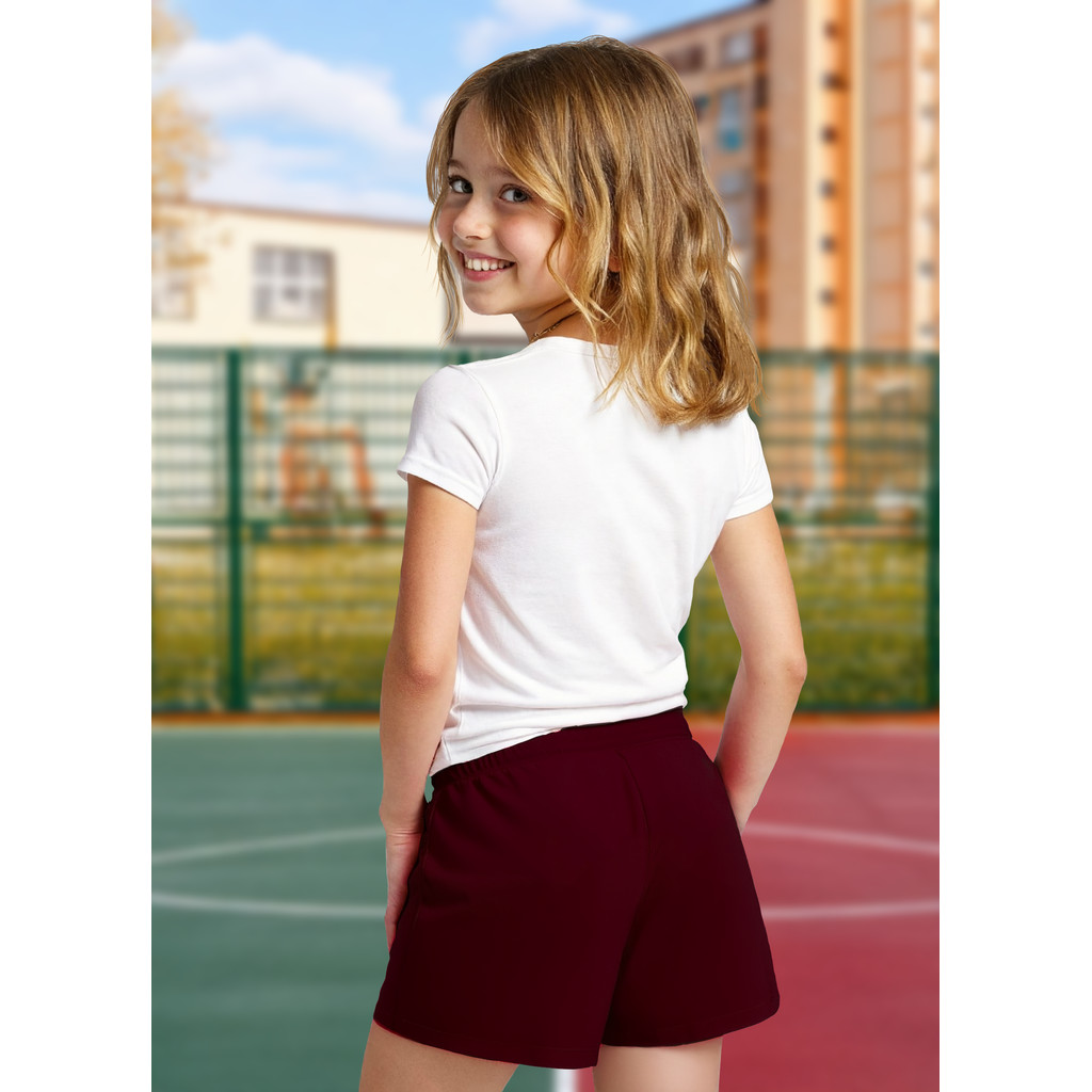 Short Saia Infantil Helanca Vinho