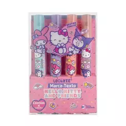 Caneta Marca Texto Hello Kitty e Amigos - Estojo com 4 cores Leo&Leo - 10148