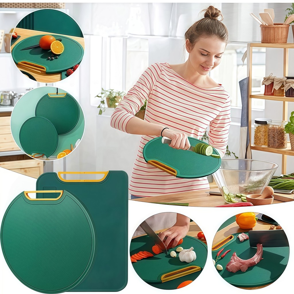 Kit Tábua Corte Polietileno De Redondo Quadrado Antibacteriana Prova para Carne Legumes em Oferta na Shopee
