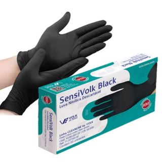 Luva de Segurança Nitrílica Volk Sensi Black Slim c/100 un Tamanho P Proteção Quimica em Oferta na Shopee