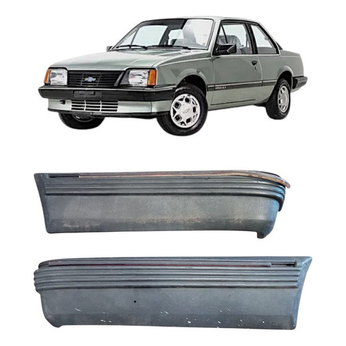 Ponteira Polaina Parachoque Traseir Gm Monza 1986/1990 Par - Cinza-escuro
