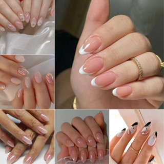 Conjunto De Unhas Falsas Com Cola Em Formato De Amêndoa E Quadrado em Oferta na Shopee