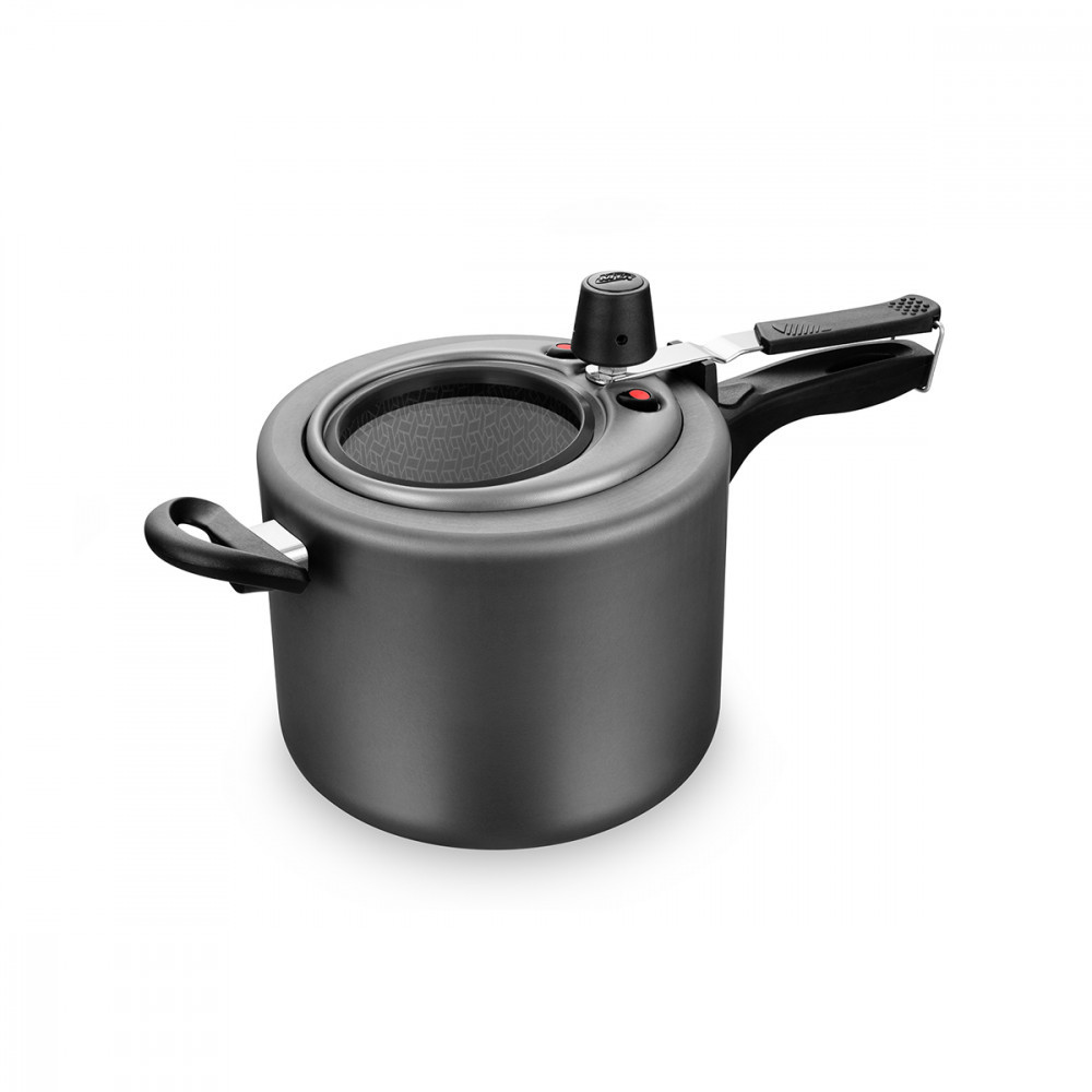 Panela de Pressão Antiaderente 4,5L Com Visor Superior Grafite MTA - 6030 em Oferta na Shopee