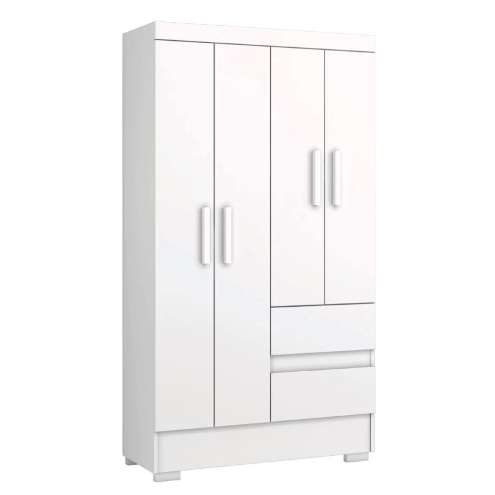 Guarda Roupas Solteiro Juvenil 4 Portas 2 Gavetas Branco Coimbra Aramóveis em Oferta na Shopee