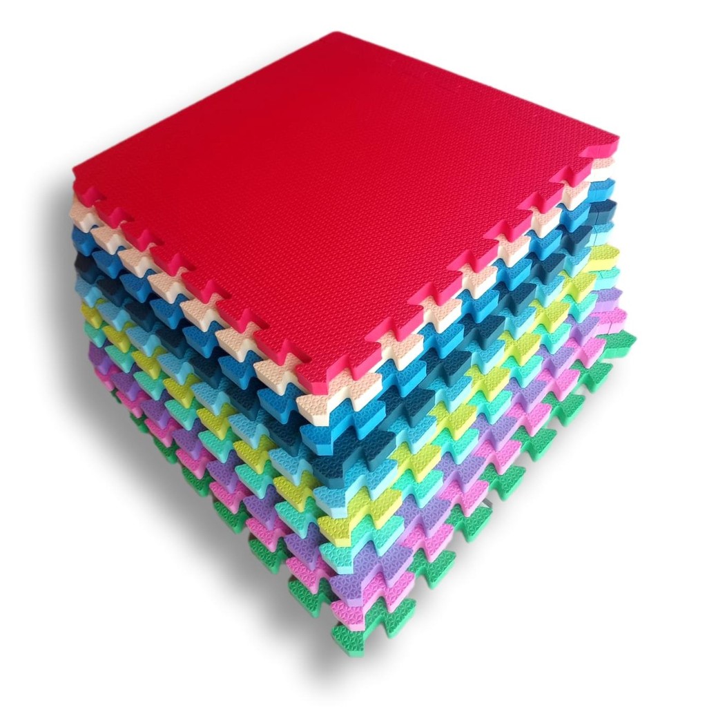 Tatame Tapete EVA 50x50x1cm 10mm Infantil Linha Premium Escolha Cor com Bordas de Acabamento em Oferta na Shopee
