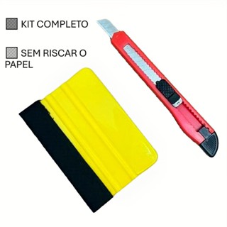 Kit Completo Aplicação Papel de Parede Espátula com Feltro + Estilete Corte Fino em Oferta na Shopee