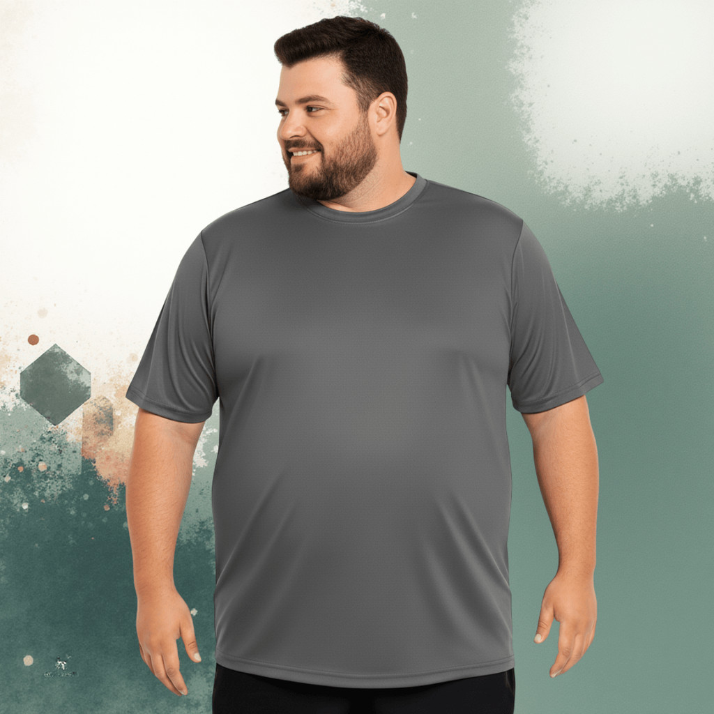 Camiseta Térmica Plus Size Manga Curta Masculina Proteção Solar Dry fit