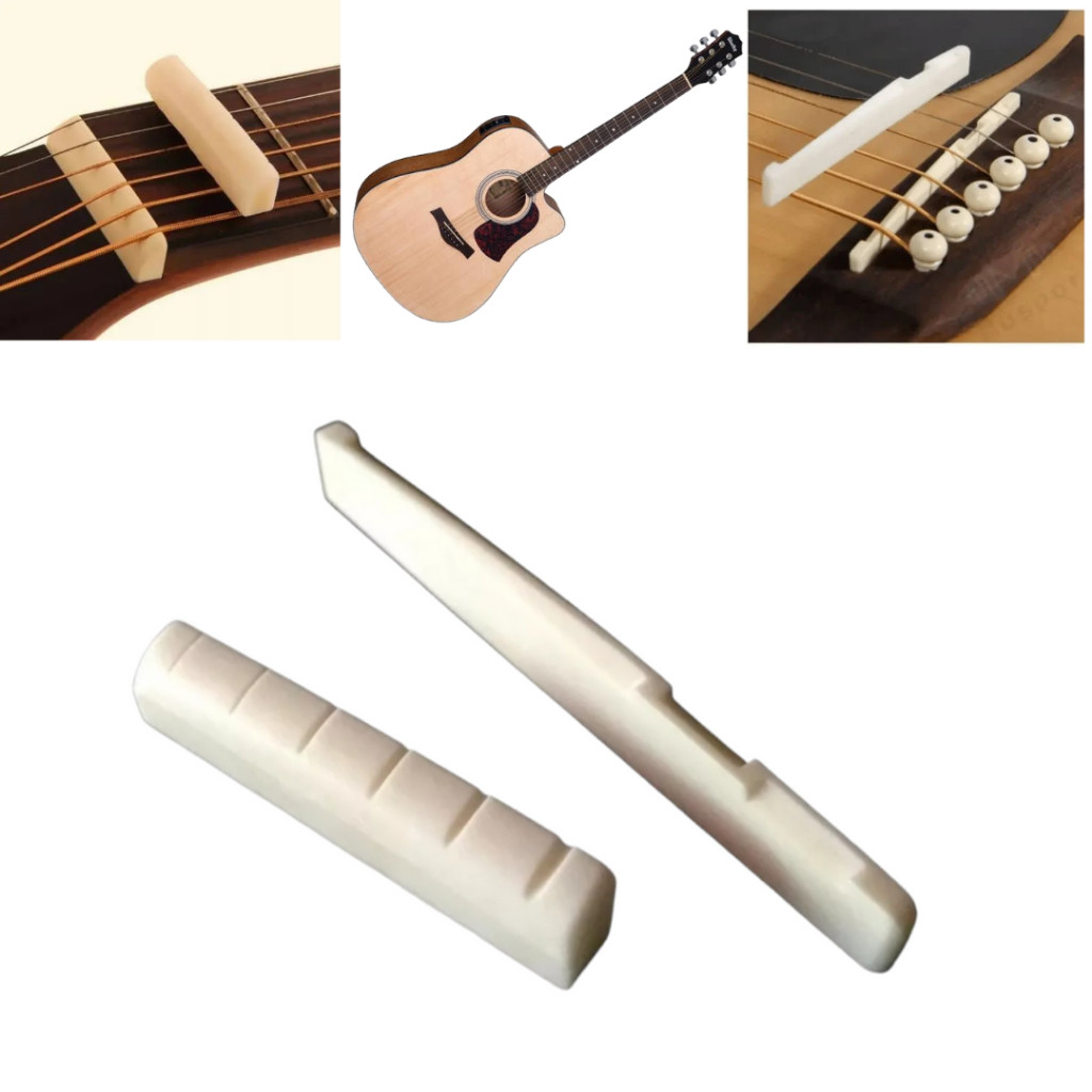 kit 100% osso 43 x 72 mm pestanas nut + rastilho violao aço folk 43x72mm Tagima striberg