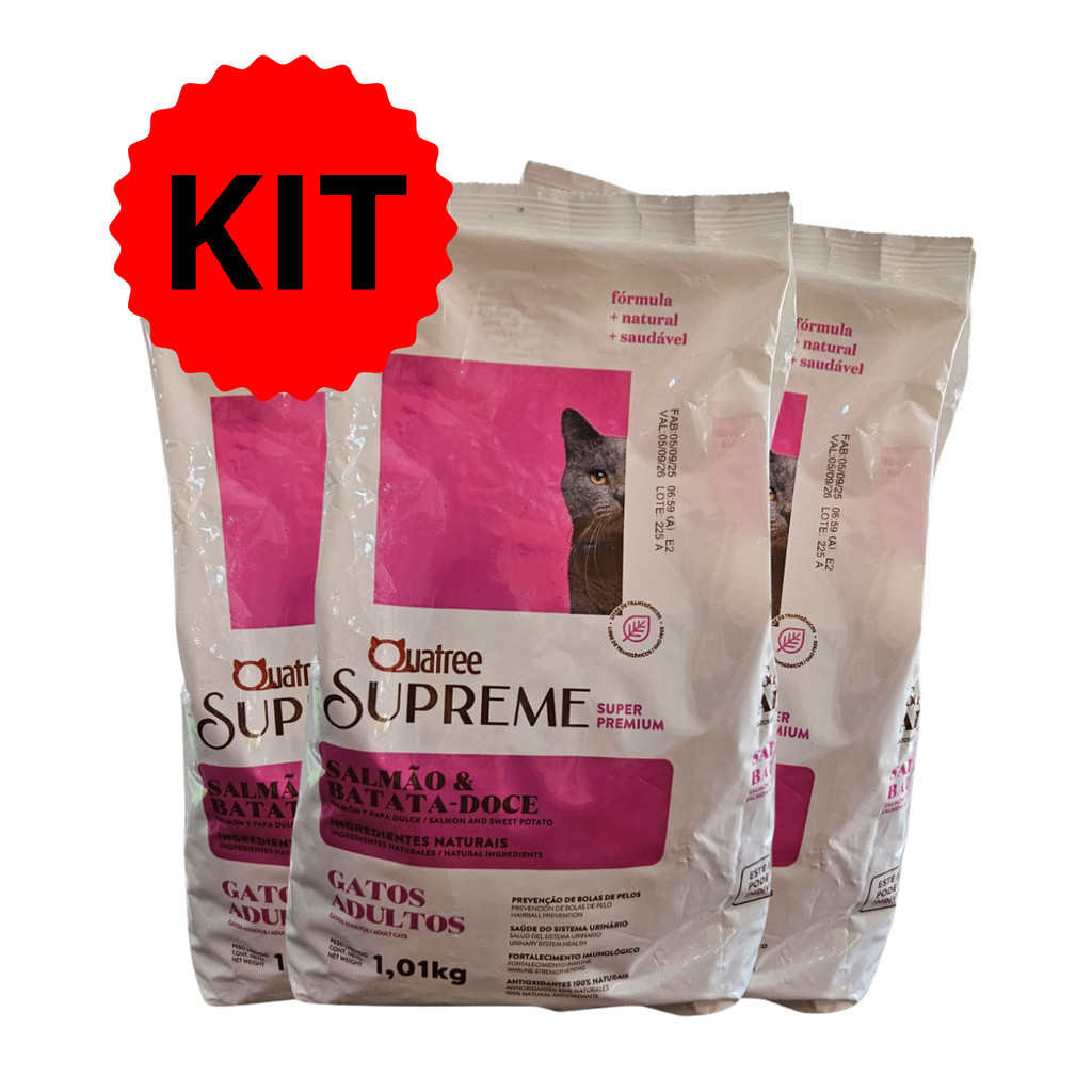 Kit Quatree Supreme Gato Adulto 1kg 3 Pacotes