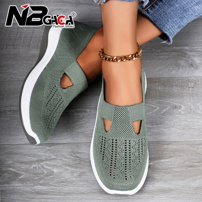 Tamanho 36 A 44 Sapatos Femininos Antiderrapantes Sola Macia Design Malha Respirável Tênis Casuais Para Presente Da Mãe em Oferta na Shopee