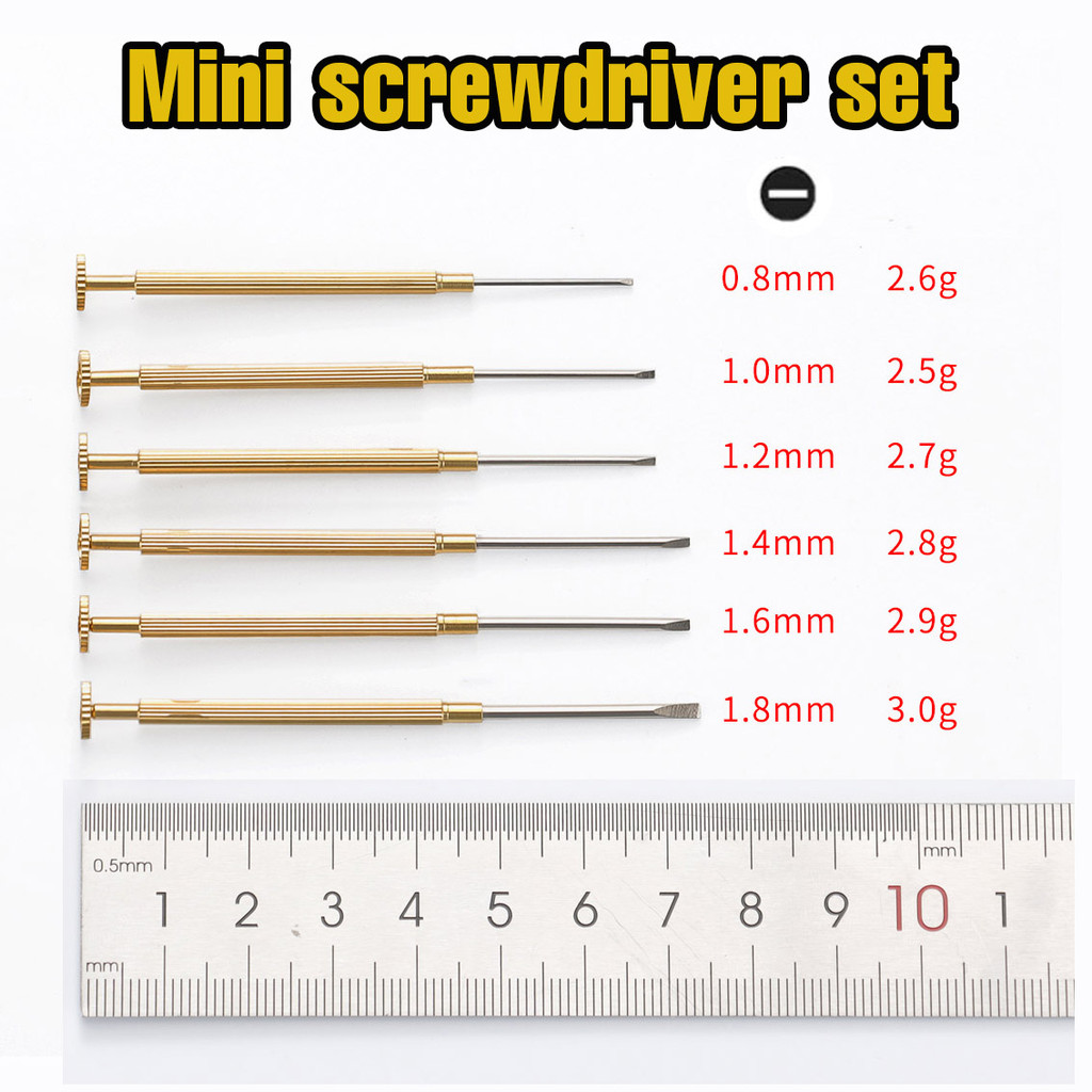 1/6 Pcs Chave De Fenda De Cabeça Chata Conjunto De Para Reparo De Relógio Mini 0.8 1.0 1.2 1.4 1.6 1.8 Mm Ferramentas De