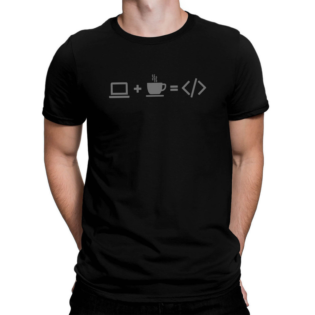 Camiseta Programador Computador E Café Programação Camisa 100% Algodão Premium