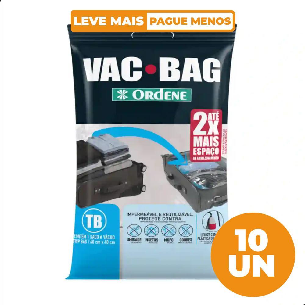 Kit 10 Sacos de Vácuo Vac Bag Ordene Trip 60x40cm Para Roupas Mala em Oferta na Shopee