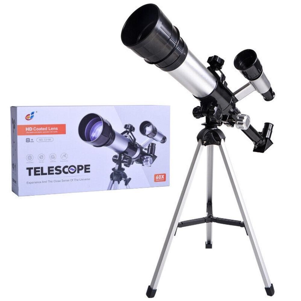 Telescópio Astronômico 60X Completo Refrator Microscópio Terrestre Constelação Estrelas Luneta Alcance Tripé Ajustável