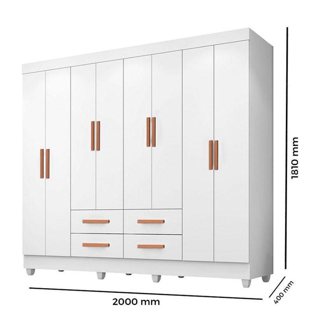 Guarda Roupa Casal Porto 8 Portas Branco - Móveis Leão · foto 2