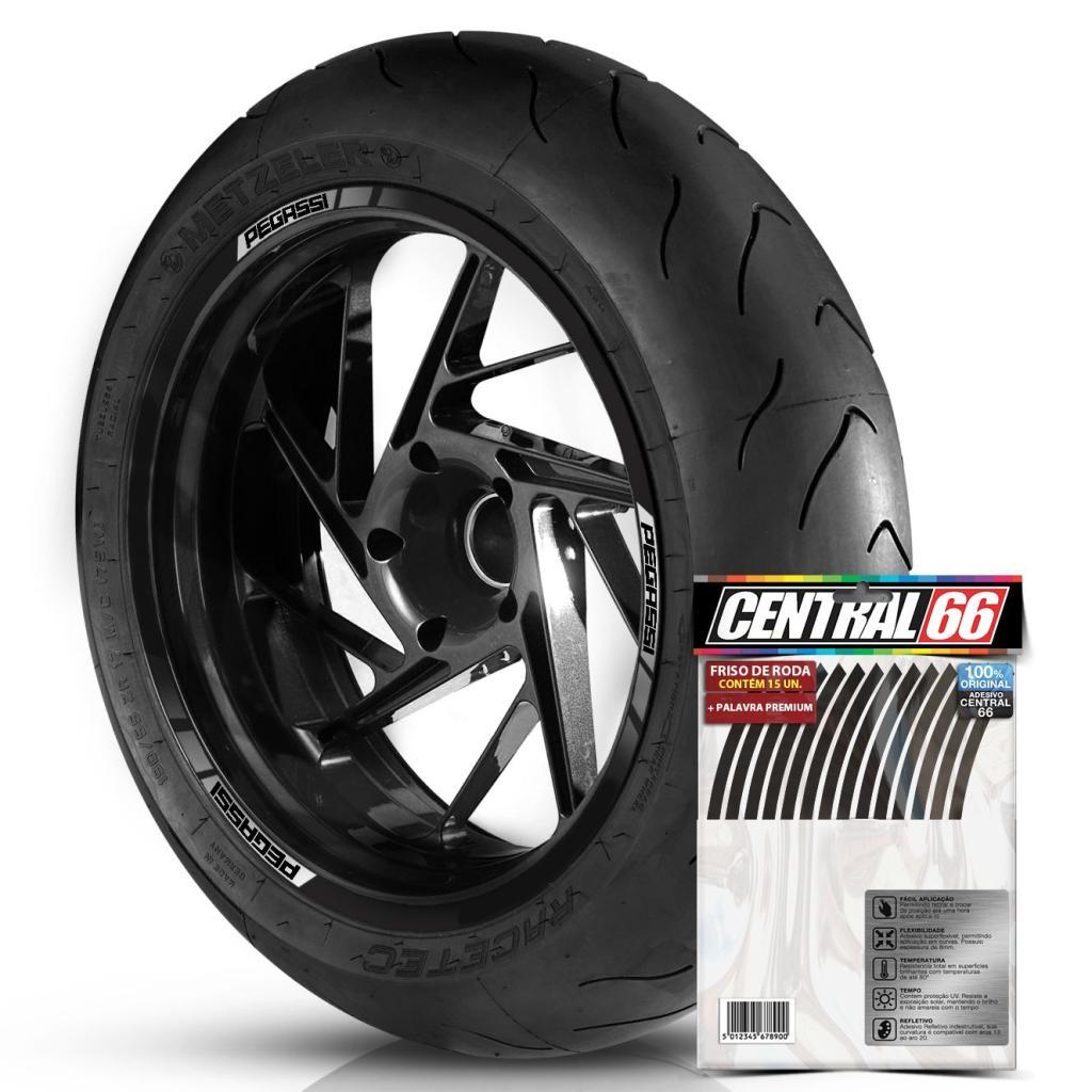 Adesivos Friso de Roda Kit M2 Compativel com Pegassi Cores Refletivo Aro 13 ao 22 8mm Kit Completo Filete Moto