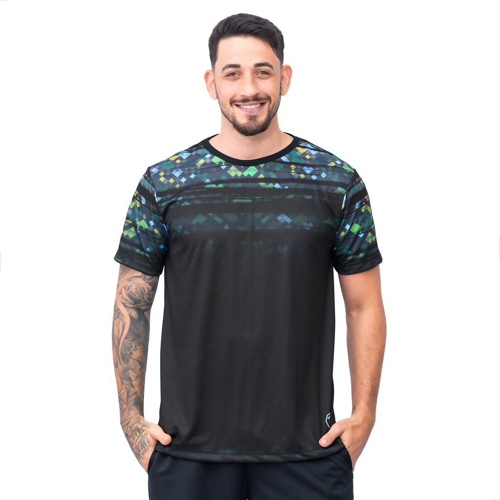 Camisa Dry Fit Academia Treino Masculina Com Proteção Uv B16 Camiseta Academia