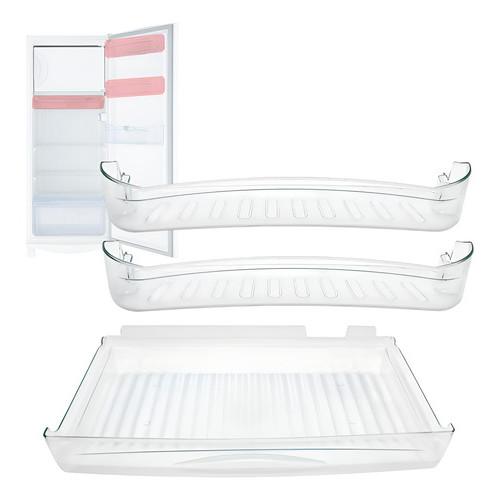 Kit Conjunto Prateleiras + Gaveta Carne Geladeira Consul Cra30f Original Nfe