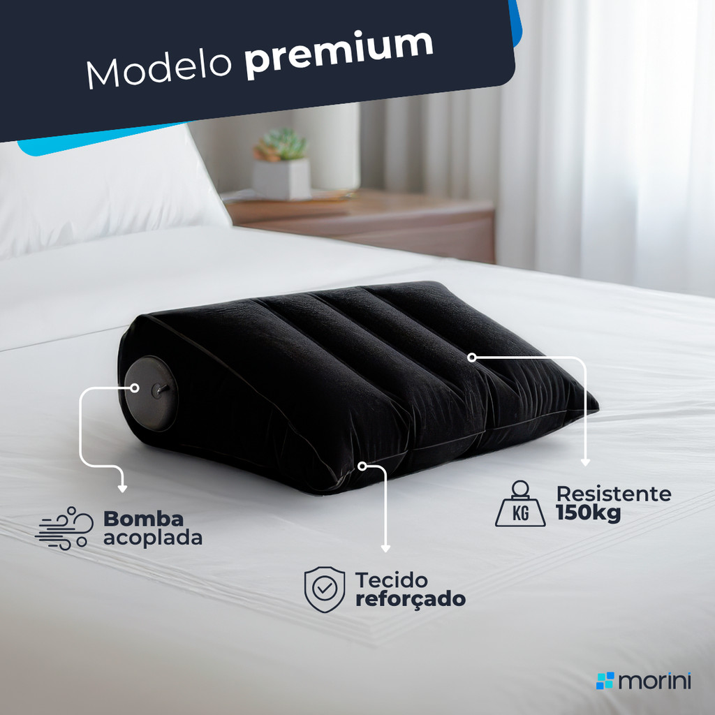 Almofada Inflável Triangular Cunha com bomba acoplada Travesseiro Posições Suporte Elevação Casais Pernas