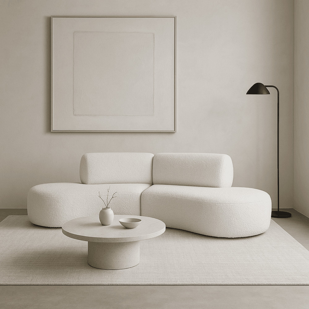 Sofá Orgânico Módulo Curvo Savana Boucle Bege - Montanari's Decor