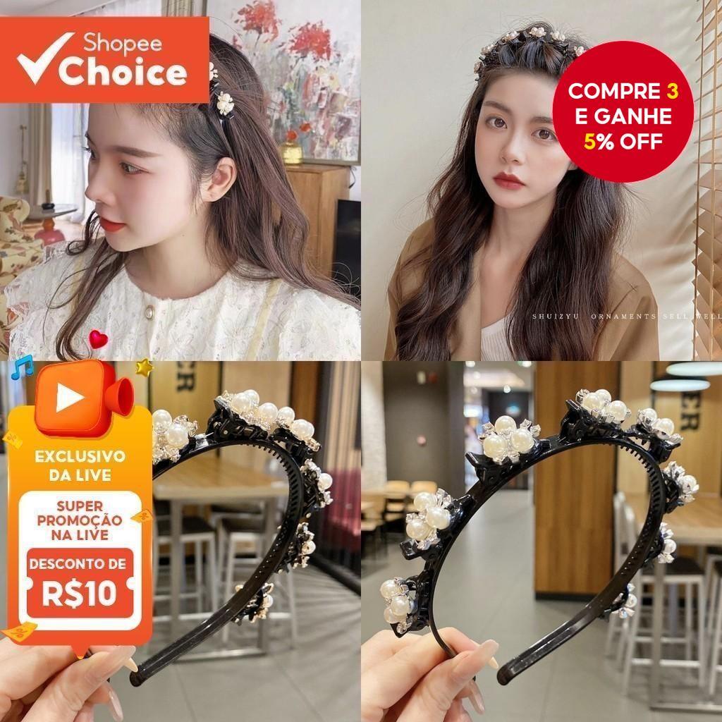 Novo Grampo De Cabelo Trançado Bandana Franja Estilo Acessório Preguiçoso