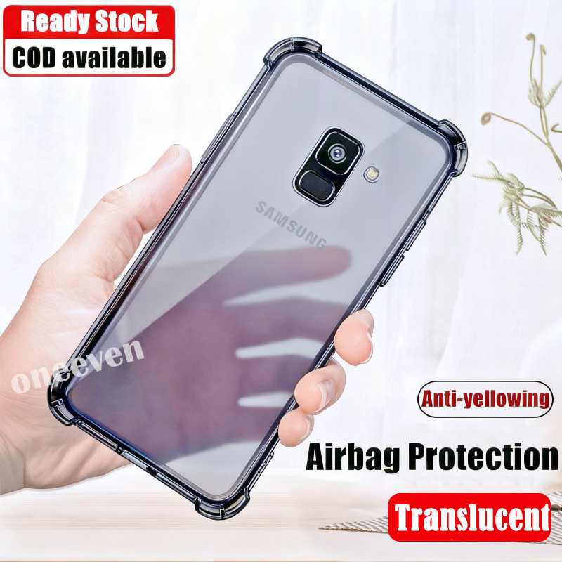 Capa De Telefone Para Samsung Galaxy A8 2018 5.6 Polegadas SM-A530F A530FDS Gelatina Preta Translúcida De Silicone Macio