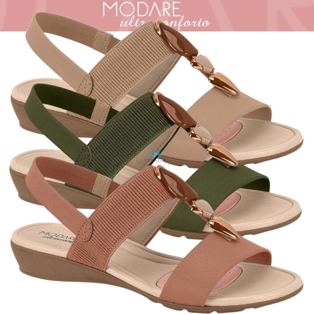 Sandália Modare Feminina Elástico Dia a Dia Ultraconforto em Oferta na Shopee