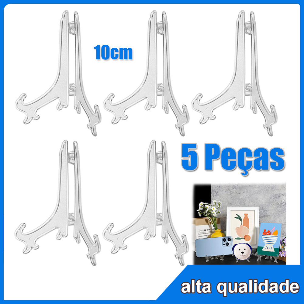 5Pçs Transparente Plástico Expositor De Suporte Para Livro De Artesanato Porta-Livros Foto Pedestal Decoração 10cm