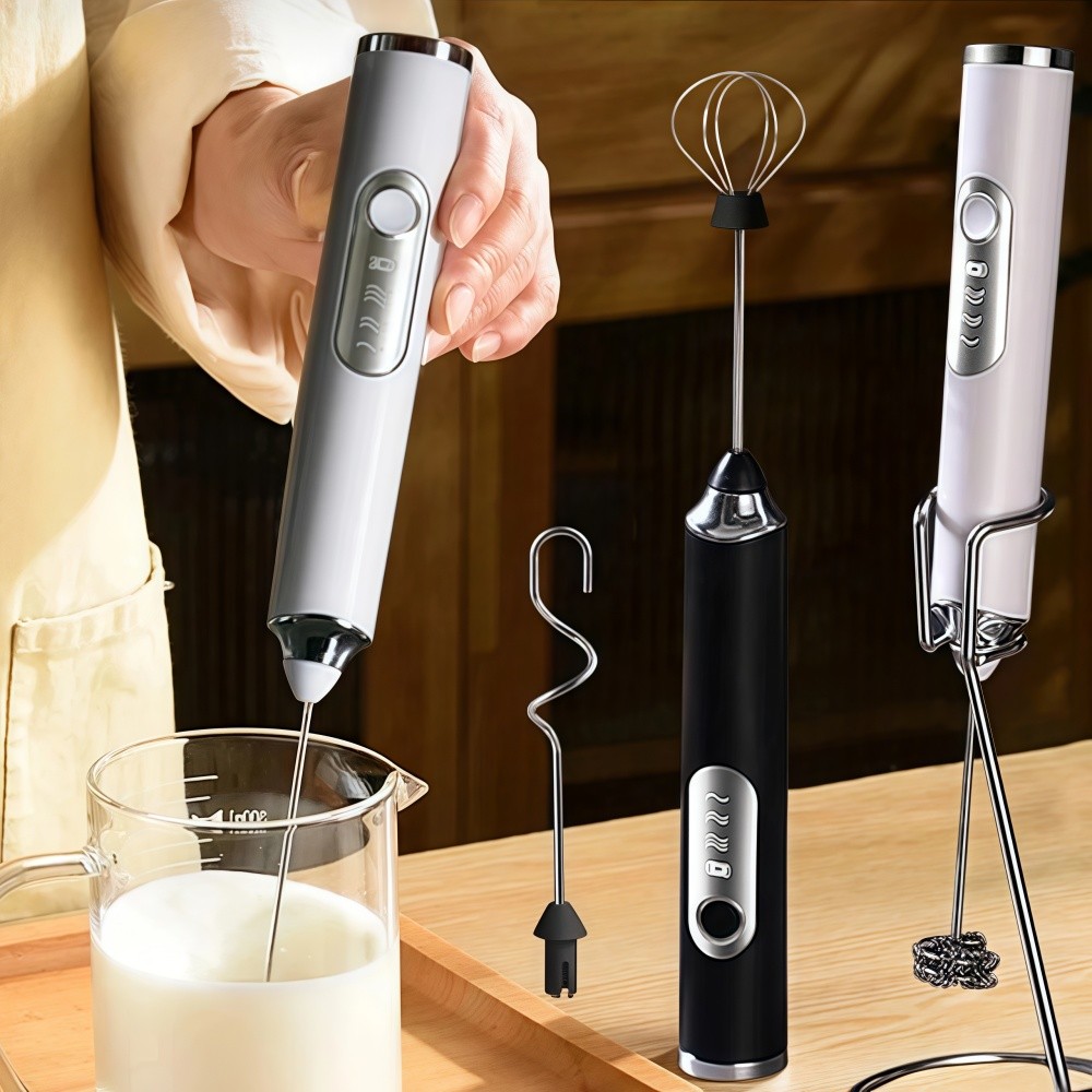 Batedor Misturador Mixer Elétrico para Bebidas Leite Café Clara de Ovos 2 em 1 Utensílios de Cozinha