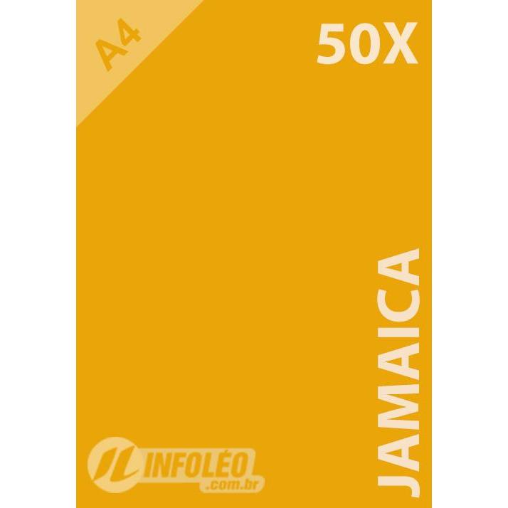 50 Folhas Papel Color Plus Jamaica (Laranja Claro) A4 180g Colorido na Massa 180 gramas