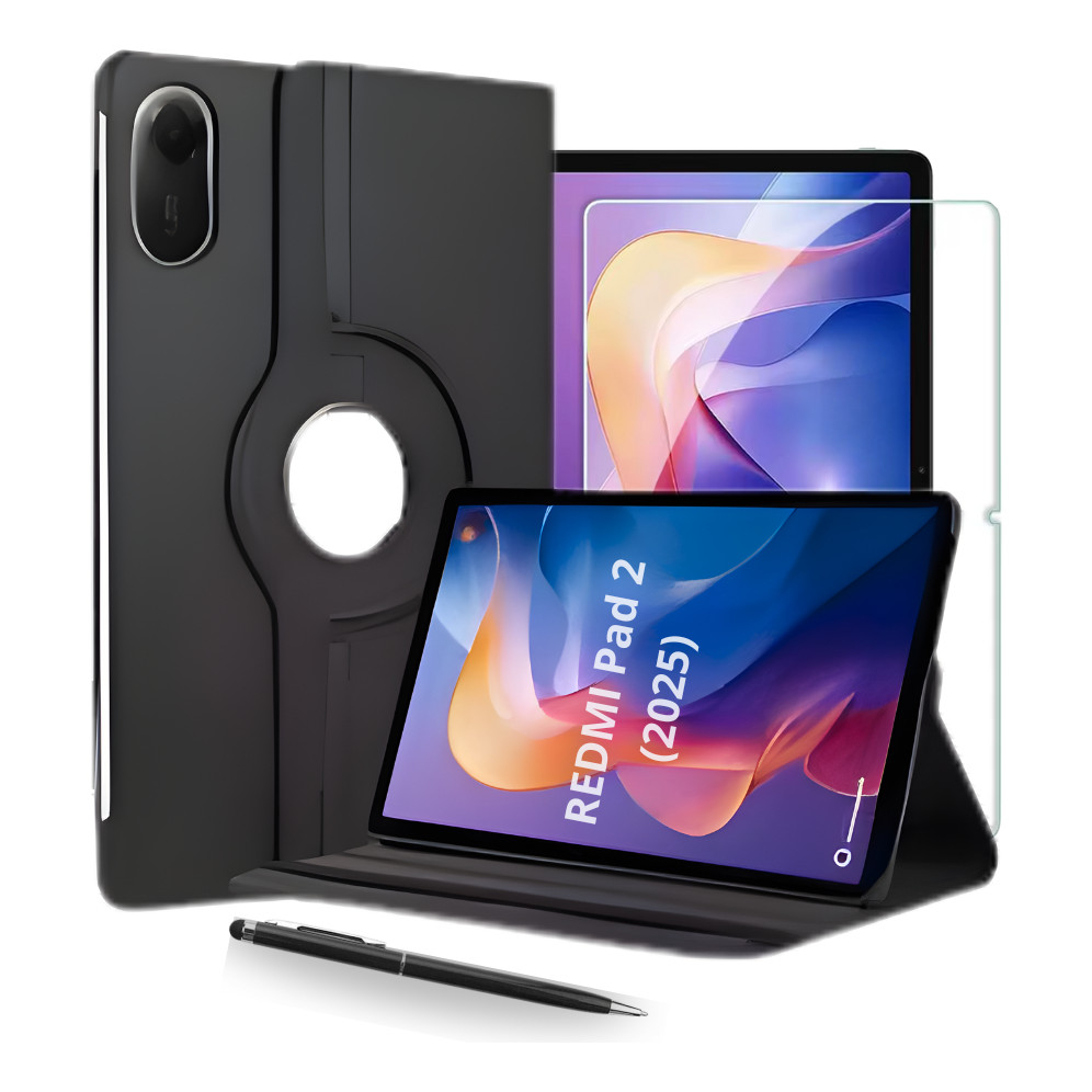 Kit Capa Giratória 360° + Película + Caneta Para Redmi Pad 2