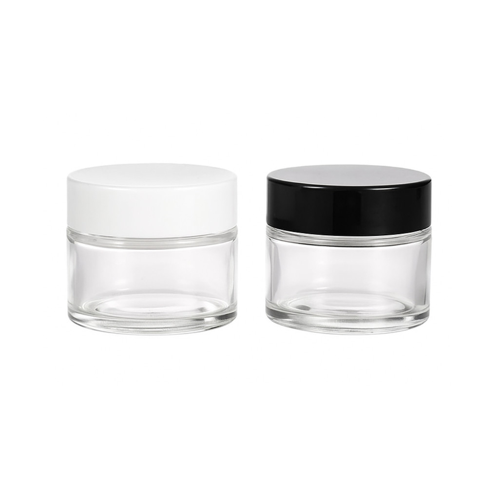 Kit 3 Potes de Vidro 30ml com Tampa Plástica para Produtos Cosméticos