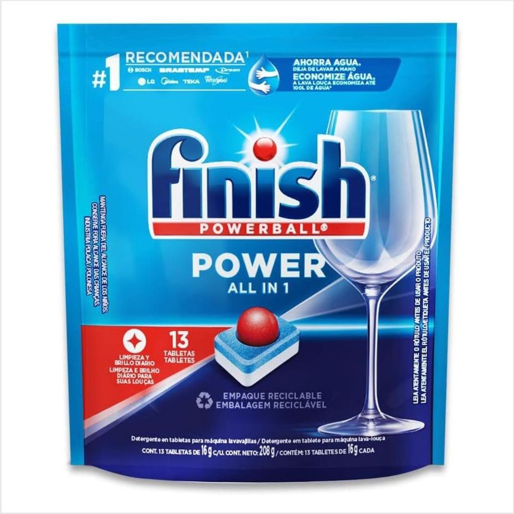 Detergente para Lava Louças em Tablete Finish 13 unidades em Oferta na Shopee