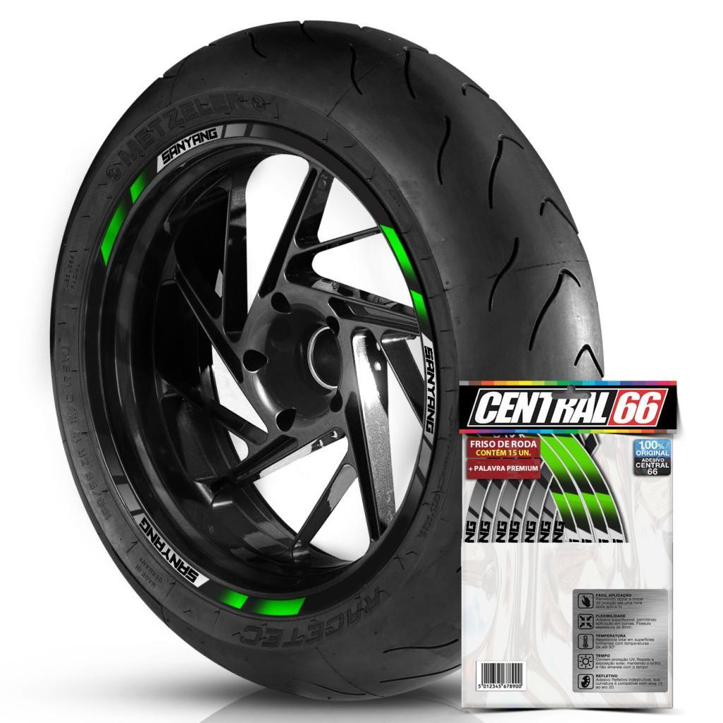 Adesivos Friso de Roda Kit M2 Compativel com Sanyang Cores Refletivo Aro 13 ao 22 8mm Kit Completo Filete Moto