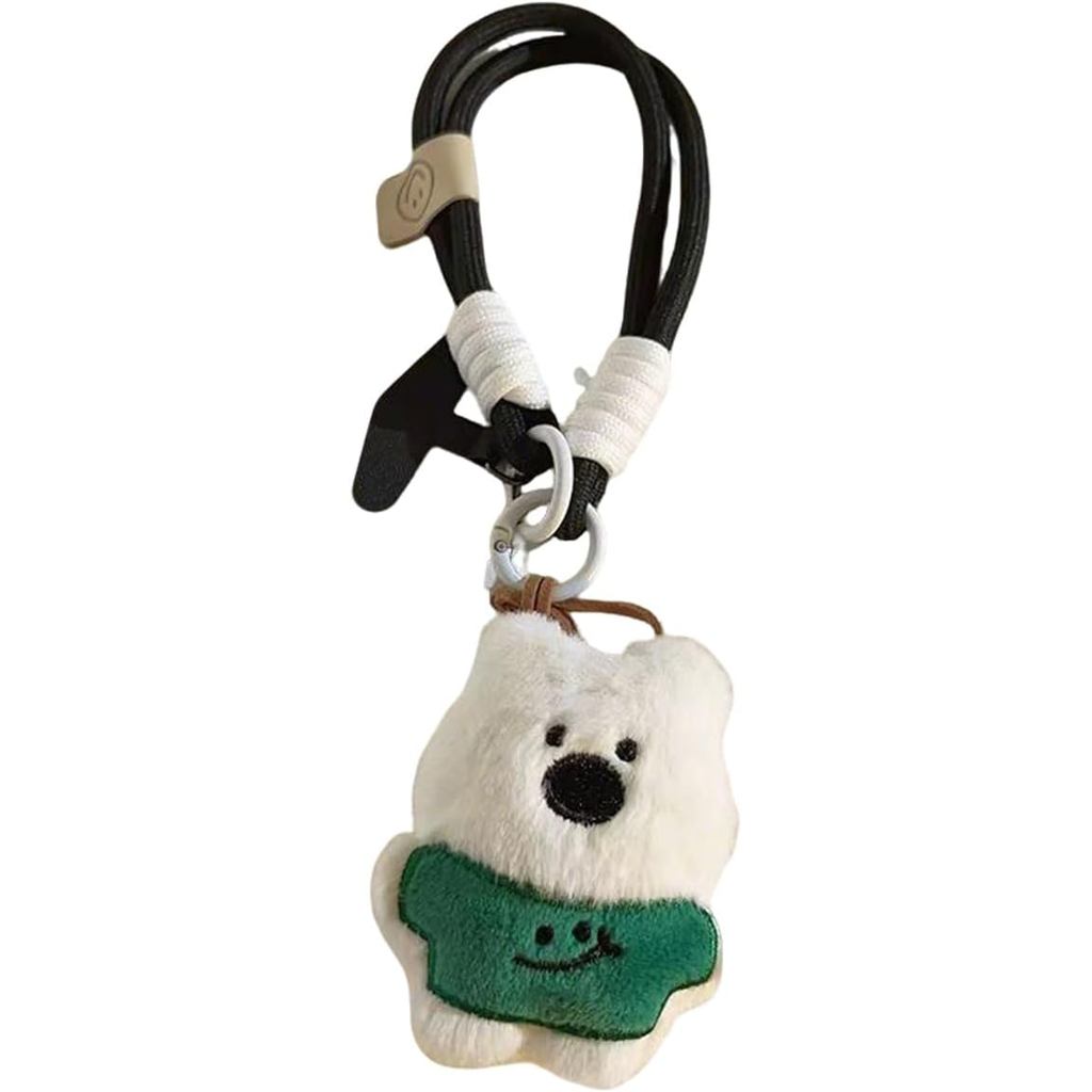 Chaveiro Fofo De Pulseira De Cachorro De Nariz Grande-De Pelúcia Com Alça Trançada , De Telefone Universal . Presente De