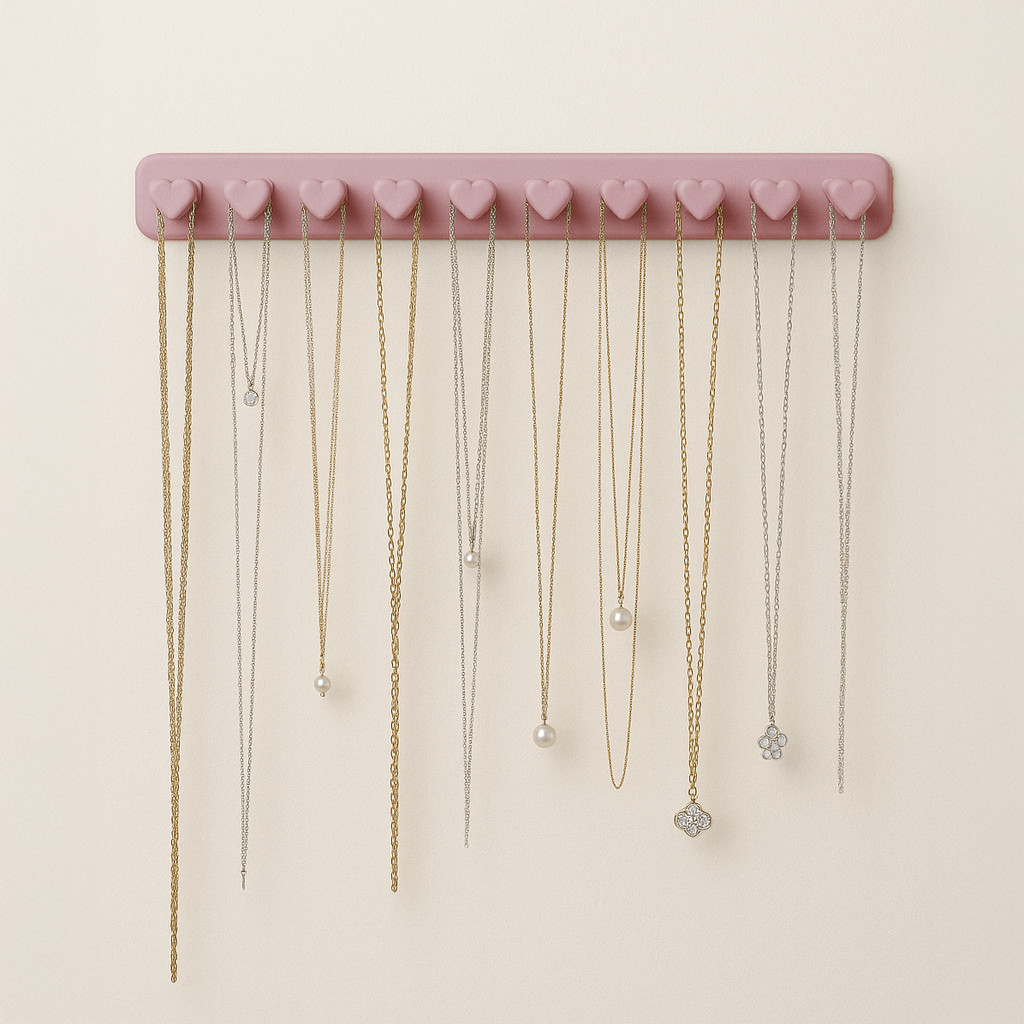 Organizador de Joias Gancho Coração Porta Bijuterias Colares e Pulseiras